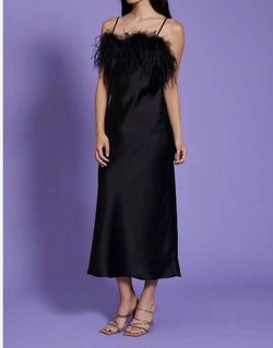 Style 1-3992447547-3236 LUCY PARIS Black Size 4 Feather Cocktail Dress on Queenly