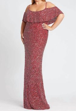 Style 1-3464552296-427 MAC DUGGAL Pink Size 14 Train Military Straight Dress on Queenly