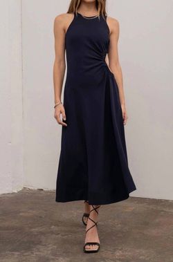 Style 1-5476460-2791 MOON RIVER Blue Size 12 Wedding Guest Graduation Navy Cocktail Dress on Queenly