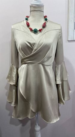 Style 1-3579783173-2696 Mustard Seed White Size 12 Plus Size Free Shipping Casual Engagement Cocktail Dress on Queenly