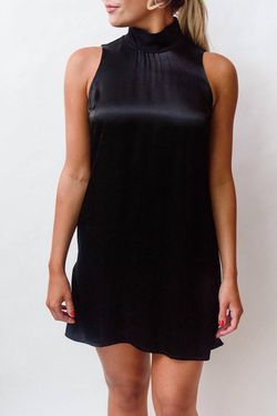Style 1-1509898431-3236 Nation LTD Black Size 4 Satin Mini Summer Keyhole Cocktail Dress on Queenly