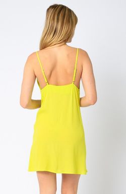 Style 1-3302277407-2901 OLIVACEOUS Yellow Size 8 Spaghetti Strap Semi-formal Casual Cocktail Dress on Queenly