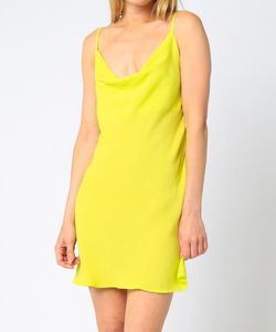Style 1-3302277407-2901 OLIVACEOUS Yellow Size 8 Spaghetti Strap Semi-formal Casual Cocktail Dress on Queenly