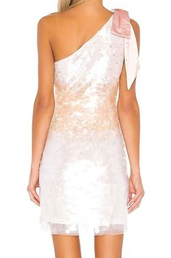 Style 1-4023910249-1498 Parker Black White Size 4 Bridal Shower One Shoulder Sequined Cocktail Dress on Queenly