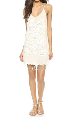 Style 1-4110851050-3107 PQ Swim White Size 8 Fringe Mini Engagement Bachelorette Cocktail Dress on Queenly