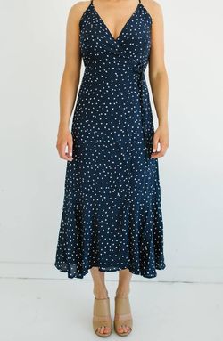 Style 1-3303460456-3236 RESET by Jane Multicolor Size 4 V Neck Tall Height Floor Length Navy Straight Dress on Queenly
