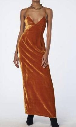 Style 1-1024279214-3236 RONNY KOBO Orange Size 4 Black Tie Military Floor Length Straight Dress on Queenly