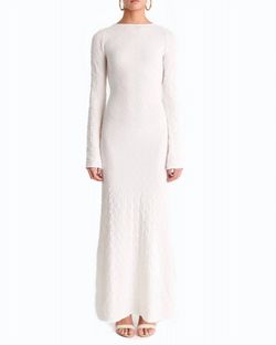 Style 1-1055519482-3236 RONNY KOBO White Size 4 Bell Sleeves Tall Height Floor Length Straight Dress on Queenly