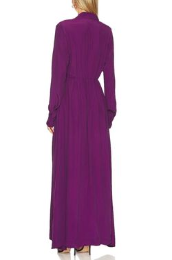 Style 1-2785214370-3236 S/W/F Purple Size 4 Long Sleeve Floor Length Side slit Dress on Queenly