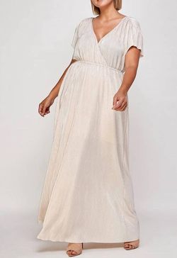 Style 1-1597086410-921 SEE AND BE SEEN Gold Size 24 Tall Height Casual Wedding Guest A-line Dress on Queenly
