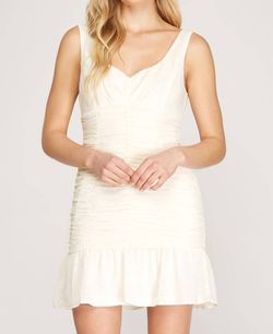 Style 1-103721990-2901 SHE + SKY White Size 8 Bachelorette Cocktail Dress on Queenly