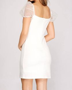 Style 1-3620379040-2901 SHE + SKY White Size 8 Sorority Sorority Rush Bridal Shower Casual Cocktail Dress on Queenly