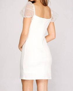 Style 1-3620379040-3236 SHE + SKY White Size 4 Sorority Sorority Rush Bridal Shower Casual Cocktail Dress on Queenly