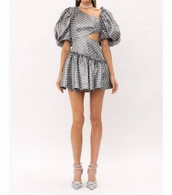 Style 1-843957371-3471 Sofie the Label Silver Size 4 Sorority Rush Mini Cocktail Dress on Queenly