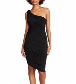 Style 1-2999011744-2999 STEVE MADDEN Black Size 8 Free Shipping One Shoulder Cocktail Dress on Queenly