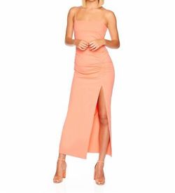 Style 1-1800296869-3010 Susana Monaco Pink Size 8 Fitted Floor Length Coral Side slit Dress on Queenly