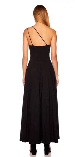 Style 1-2006195721-3855 Susana Monaco Black Size 0 One Shoulder Spandex Tall Height A-line Dress on Queenly