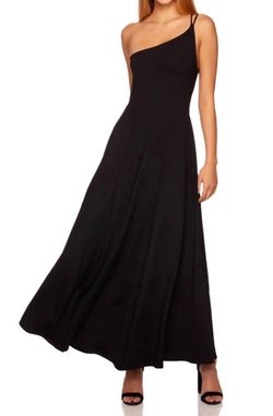 Style 1-2006195721-3855 Susana Monaco Black Size 0 One Shoulder A-line Dress on Queenly