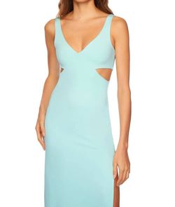Style 1-3588506398-3236 Susana Monaco Green Size 4 Tall Height Side slit Dress on Queenly