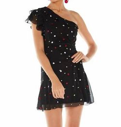 Style 1-1200361349-2588 Talulah Black Size 0 One Shoulder Mini Cocktail Dress on Queenly