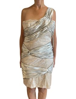 Style 1-2335398568-1498 Terani Couture Silver Size 4 Free Shipping Cocktail Dress on Queenly