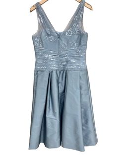 Style 1-913038313-2168 Teri Jon Blue Size 8 Mini Tall Height Cocktail Dress on Queenly