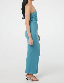 Style 1-2243781243-2901 THE LINE BY K Light Blue Size 8 One Shoulder Summer Tall Height Straight Dress on Queenly