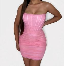 Style 1-2925883762-2696 TIC TOC Pink Size 12 Plus Size Free Shipping Corset Casual Cocktail Dress on Queenly