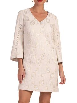 Style 1-3087533095-98 Trina Turk Nude Size 10 Tall Height Sleeves Cocktail Dress on Queenly