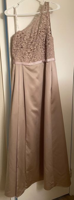 David's Bridal Nude Size 10 Floor Length Military Straight Dress on Queenly