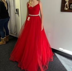 La Femme Red Size 0 Mini Ball gown on Queenly