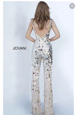Style 2507 Jovani Silver Size 8 Gray Prom Jumpsuit Dress on Queenly