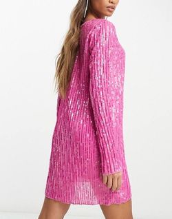 ASOS Design Pink Size 8 Sequined Homecoming Appearance Cocktail Dress on Queenly