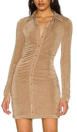Bardot Brown Size 4 Nightclub Long Sleeve Cocktail Dress on Queenly
