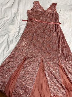 Candalite Women Pink Size 24 Plus Size Floor Length Mermaid Dress on Queenly