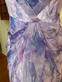 Style EG1528 Badgley Mischka Purple Size 8 Lavender Black Tie Floor Length Straight Dress on Queenly