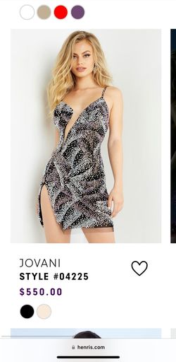 Jovani Multicolor Size 4 Black Tie Bodycon Cocktail Dress on Queenly