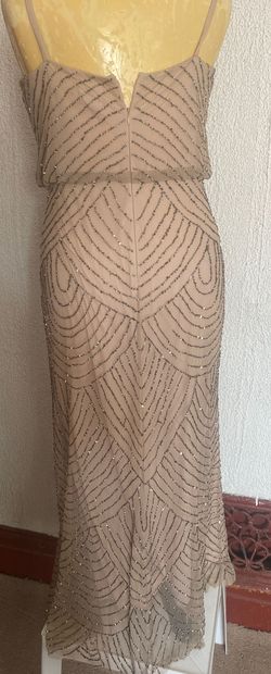 Adrianna Papell Nude Size 16 Straight Plunge A-line Dress on Queenly