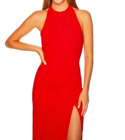 Style 1-780316850-3855 Susana Monaco Red Size 0 Spandex Floor Length Backless Side slit Dress on Queenly