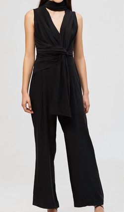 Style 1-1403176281-1498 ACLER Black Size 4 Polyester Floor Length Wedding Guest Jumpsuit Dress on Queenly