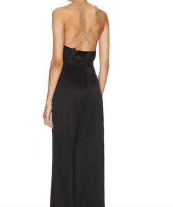 Style 1-2322277096-1498 alice + olivia Black Size 4 Tall Height Free Shipping Jumpsuit Dress on Queenly