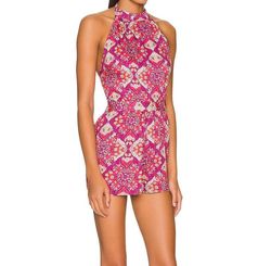 Style 1-2857116899-3236 Free People Pink Size 4 Sorority Rush Sorority Pockets Pattern Jumpsuit Dress on Queenly