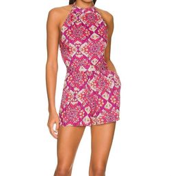 Style 1-2857116899-3236 Free People Pink Size 4 Sorority Rush Sorority Pockets Pattern Jumpsuit Dress on Queenly