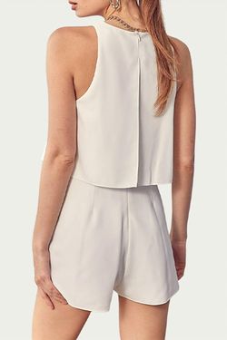 Style 1-480494162-3236 DO+BE White Size 4 Free Shipping Spandex Bachelorette Jumpsuit Dress on Queenly