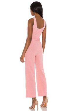 Style 1-720172191-2901 SAYLOR Pink Size 8 Jersey Sorority Rush Jumpsuit Dress on Queenly