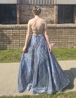 Camille La Vie Silver Size 2 Sequined Prom Ball gown on Queenly