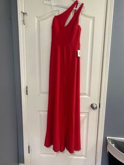 B. Darlin Red Size 4 Wedding Guest Black Tie Prom Straight Dress on Queenly