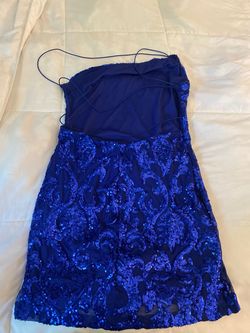 Style 54314 Windsor Blue Size 12 Sorority Mini Cocktail Dress on Queenly
