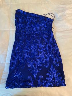 Style 54314 Windsor Blue Size 12 Sorority Mini Cocktail Dress on Queenly
