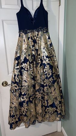 Camille La Vie Multicolor Size 6 Plunge Pageant Jersey Ball gown on Queenly